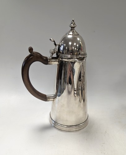 Lot 107 - A silver chocolate pot