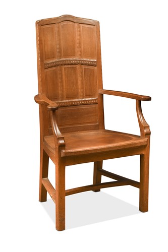 Lot 187 - Peter Waals (1870-1937) at Loughborough, an oak elbow chair