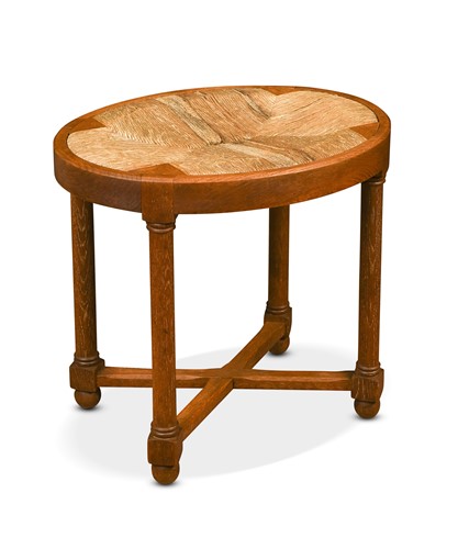 Lot 181 - A Heal's limed oak Tilden stool, circa 1920
