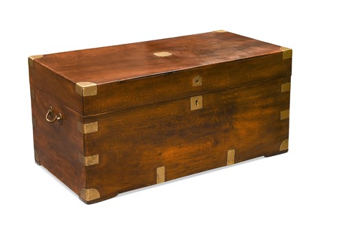 Lot 531 - A camphor wood and brass-bound chest, late 19th century