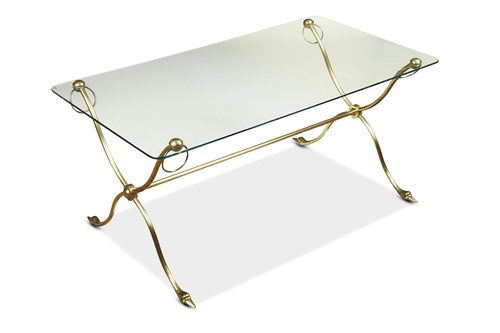 Lot 214 - Attributed to Maison Jansen, a glass topped coffee table