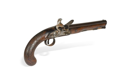 Lot 577 - A George III flintlock duelling pistol by H W Mortimer