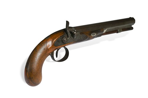 Lot 578 - A percussion conversion duelling pistol by Samuel & Charles Smith, Princes Street, London