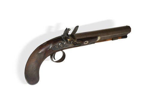 Lot 579 - A George III flintlock duelling pistol by John Cuff, London