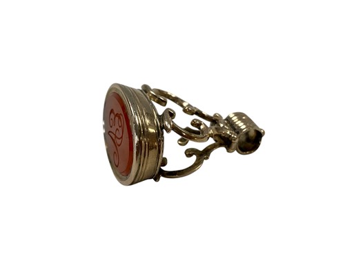 Lot 209 - A 19th century fob seal engraved with initials,...