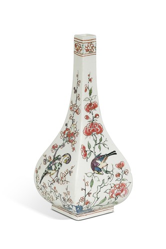 Lot 645 - A Meissen porcelain Dutch decorated sake bottle, circa 1720