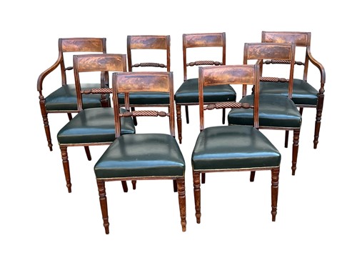 Lot 577 - A set of eight Regency mahogany bar back dining chairs