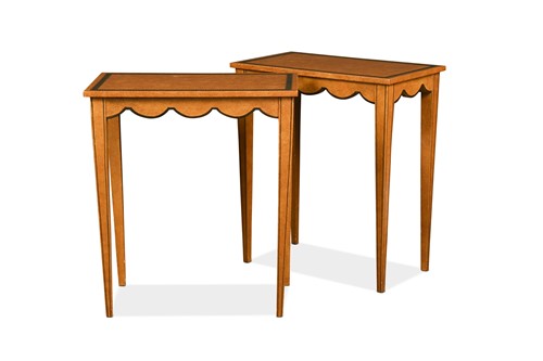 Lot 637 - A pair of sponge-painted side tables, 20th century