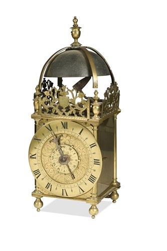 Lot 452 - A seventeenth century style brass lantern clock