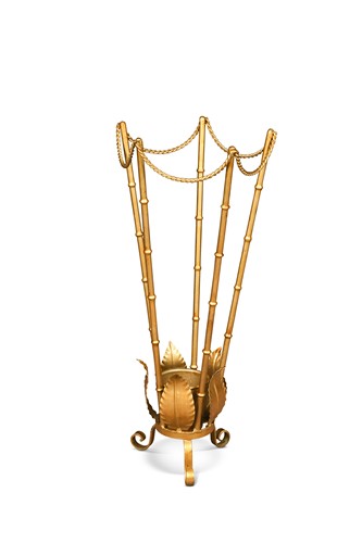 Lot 204 - A mid-century gilt-metal umbrella or stick stand