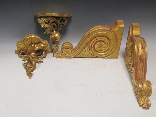 Lot 278 - A pair of rococo style gilt painted wall...
