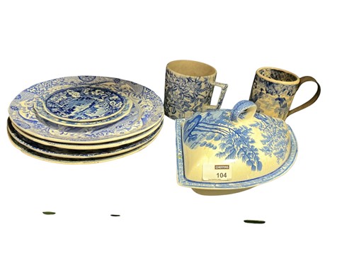 Lot 104 - 19th century and later, blue and white...