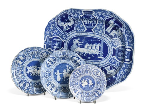 Lot 457 - A large Spode Herculaneum pottery serving platter, 19th century