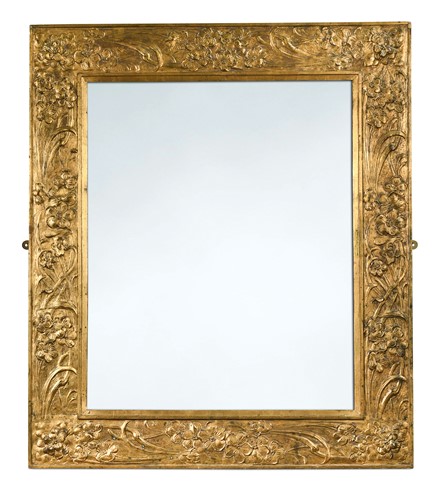 Lot 699 - A Scandinavian Art Nouveau gilt wall mirror, late 19th/ early 20th century