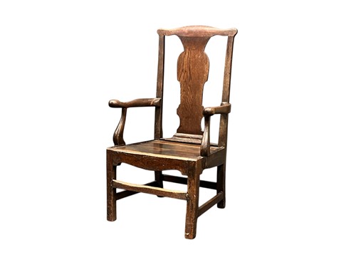 Lot 429 - An oak open armchair, 18th century