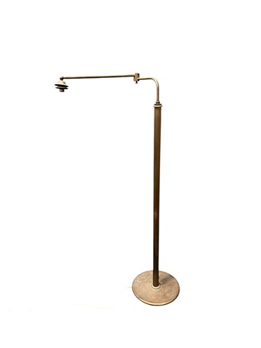 Lot 367 - A brushed brass floor standing reading lamp,...