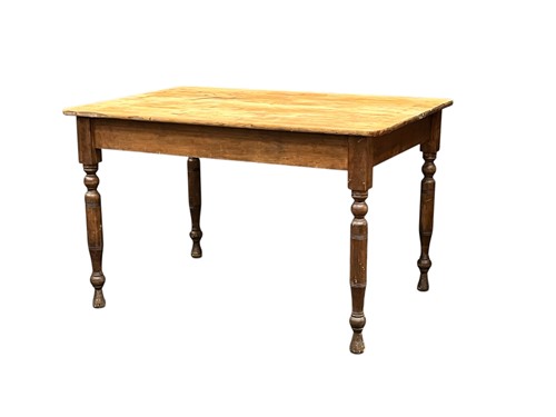 Lot 508 - A late Victorian pine kitchen table, the...