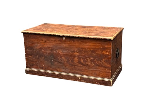 Lot 355 - A scumbled pine blanket chest, late 19th...