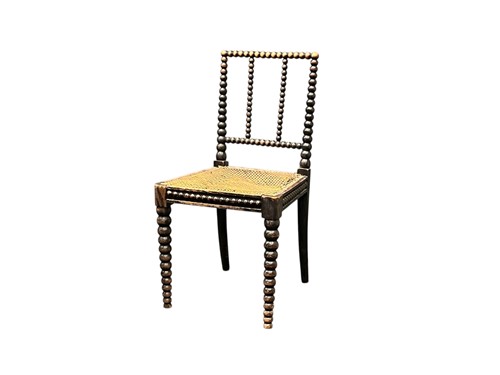 Lot 570 - A late Victorian bobbin turned bedroom chair,...