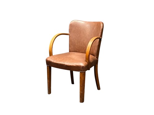 Lot 595 - A French oak "Bridge" armchair, circa 1940,...