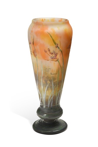 Lot 6 - A large Daum Nancy pâte de verre cameo glass vase, early 20th century
