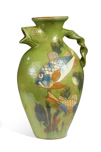 Lot 21 - A C.H. Brannam Barum Pottery jug, 1890