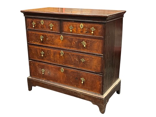Lot 533 - A walnut chest of drawers, 18th century and...