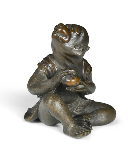 Lot 60 - A Japanese bronze monkey, Meiji Period (1868-1912)