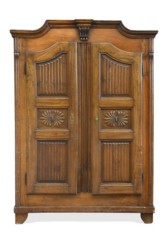 Lot 535 - A Continental walnut armoire, 19th century