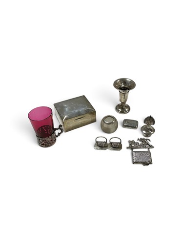 Lot 267 - A quantity of silver to include a small vase,...