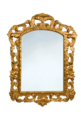 Lot 440 - A Continental carved giltwood wall mirror, 19th century