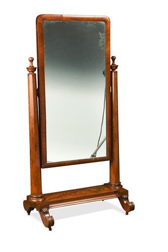 Lot 704 - A Victorian mahogany cheval mirror