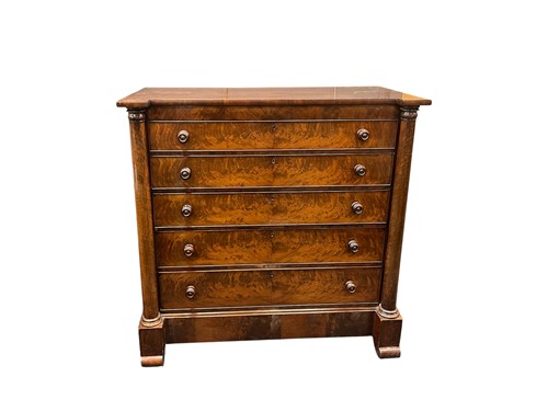 Lot 546 - A Victorian mahogany chest of five drawers