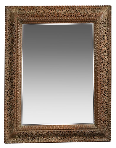 Lot 521 - An Indian carved hardwood mirror, late 19th century