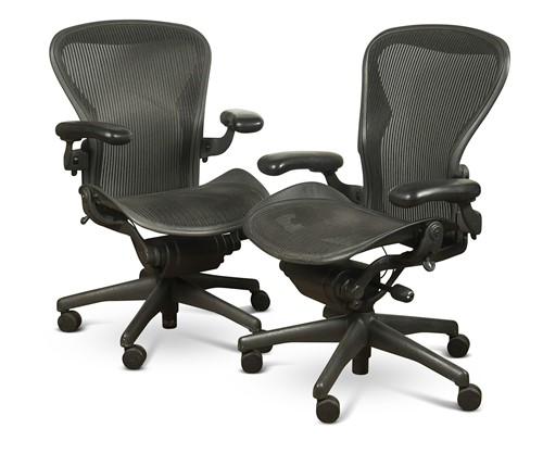 Lot 239 - Bill Stumpf and Don Chadwick for Herman Miller, a pair of Aeron B desk chairs