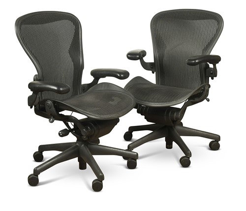 Lot 240 - Bill Stumpf and Don Chadwick for Herman Miller, a pair of Aeron B desk chairs