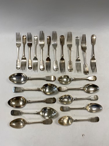 Lot 90 - A near set of silver flatware