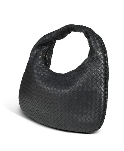 Lot 117 - A Bottega Veneta black leather intrecciato hobo bag