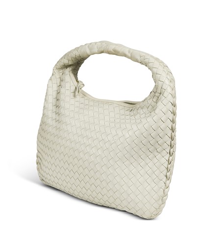 Lot 119 - A Bottega Veneta off-white leather intrecciato hobo bag