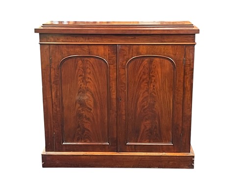 Lot 567 - A Victorian mahogany cupboard, the top with...