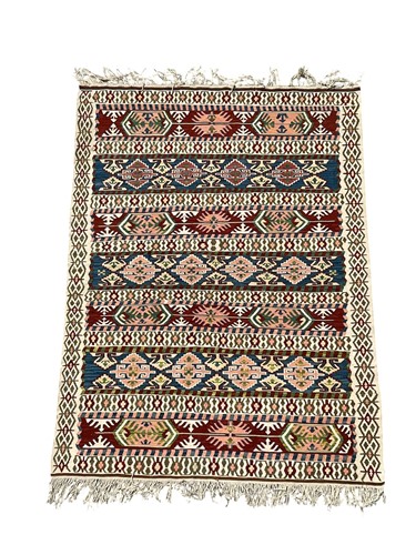 Lot 788 - A patterned Caucasian rug, Kelim type 189 x 123cm