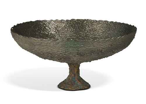 Lot 77 - David Robert Carter, BS17, a stainless steel and bronze pedestal bowl