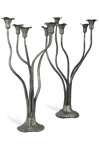 Lot 81 - David Robert Carter, CLFK1 & 2, a pair of steel candelabra