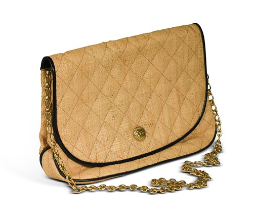 Lot 107 - A Chanel woven raffia flap bag