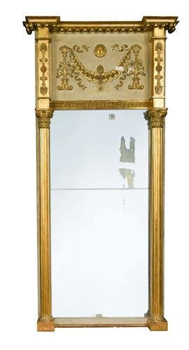 Lot 546 - A French Empire giltwood pier mirror, 19th century