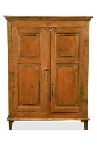 Lot 587 - A painted pine armoire, 19th century