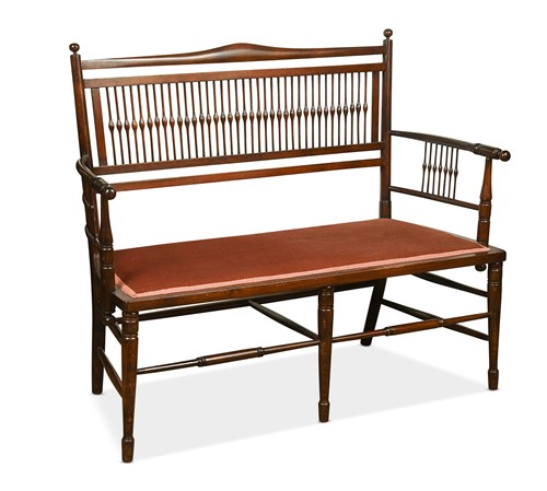 Lot 159 - An Arts & Crafts spindle back settee