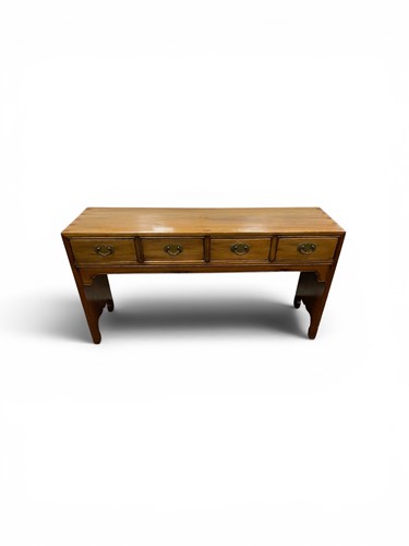 Lot 358 - A small Chinese style fruitwood console table...