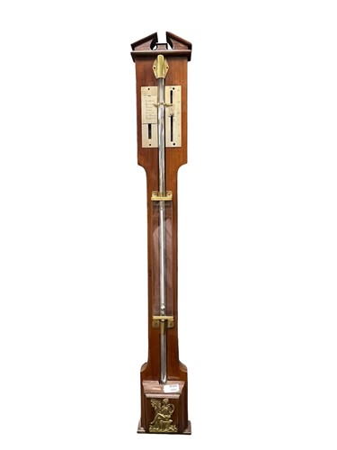 Lot 550 - An Italian walnut stick barometer circa 1900