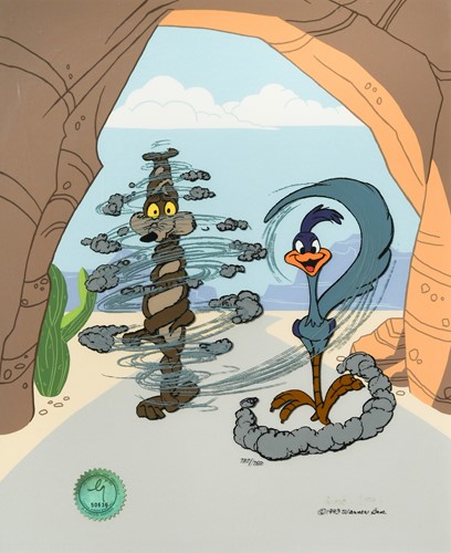 Lot 91 - Chuck Jones for Warner Brothers, Turnabout is Fair Play, Wile E. Coyote and Roadrunner, 1998